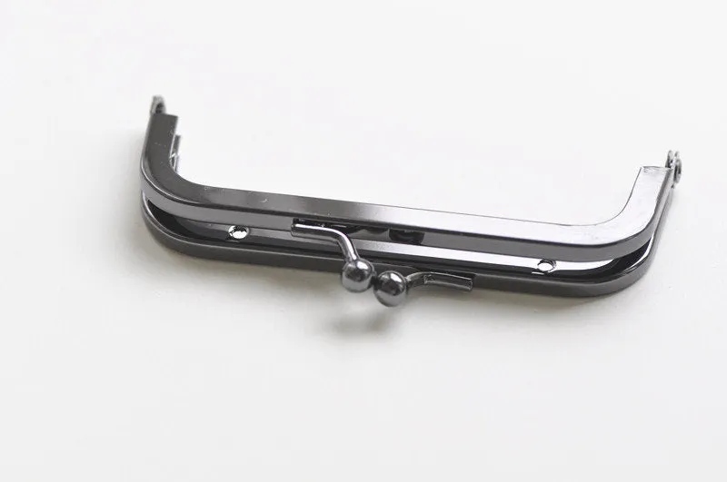 4" Gunmental Purse Frame / Handle Purse Frame With Screws 9.5 x 3.5cm (4" x 1 1/3")