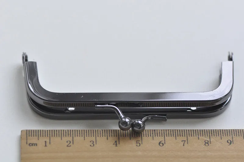 4" Gunmental Purse Frame / Handle Purse Frame With Screws 9.5 x 3.5cm (4" x 1 1/3")