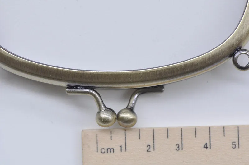 5" Retro Bronze Metal Purse Frame / Handle Purse Frame Wedding Bag Glue-In Style 12.5 x 6cm (5"x 2 1/2")