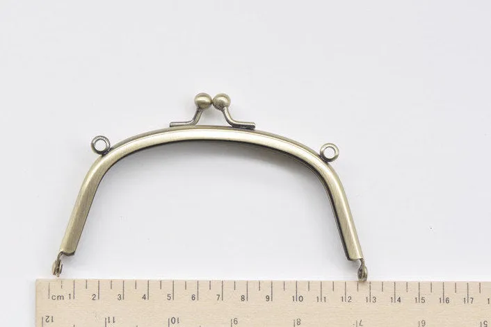 5" Retro Bronze Metal Purse Frame / Handle Purse Frame Wedding Bag Glue-In Style 12.5 x 6cm (5"x 2 1/2")