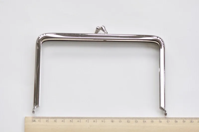6" Silver Purse Frame Handle Purse Frame Glue-In Style 16.5 x 10cm ( 6 1/2"x 4")