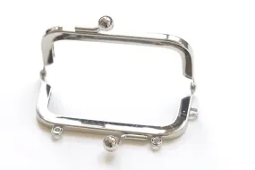8cm Silver Purse Frame Kisslock Glue-In Style With Paper Pattern 8cm x 3.8cm