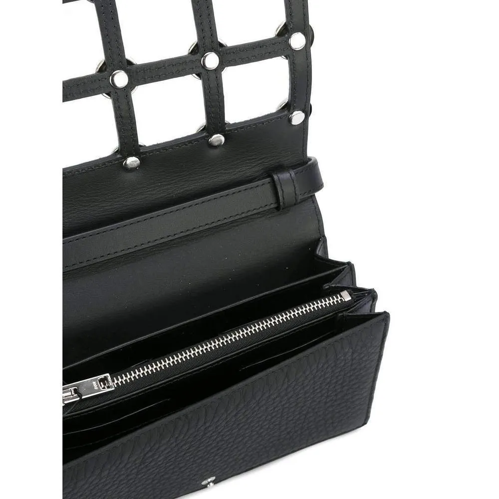 Alexander Wang Black suede Prisma biker crossbody wallet