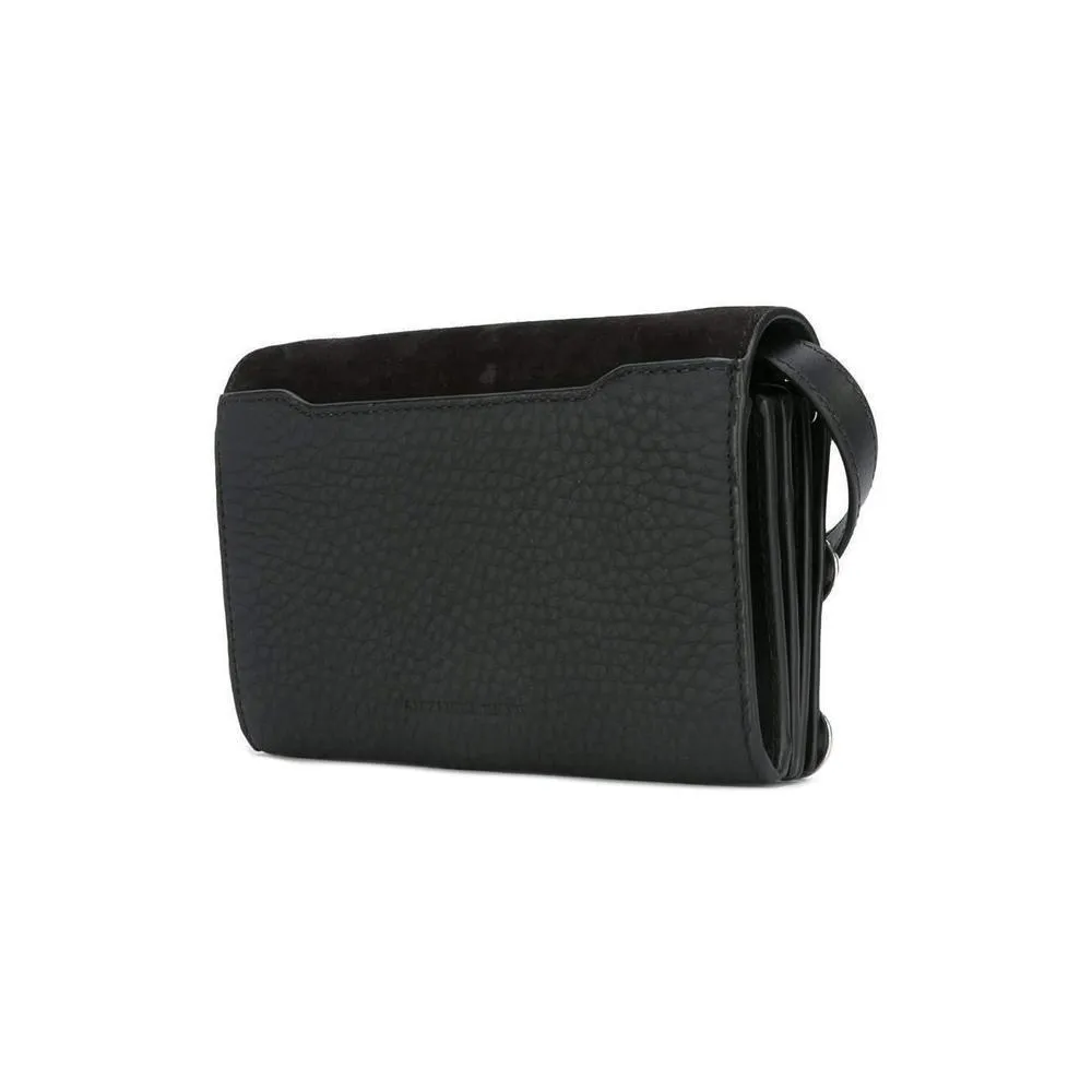 Alexander Wang Black suede Prisma biker crossbody wallet