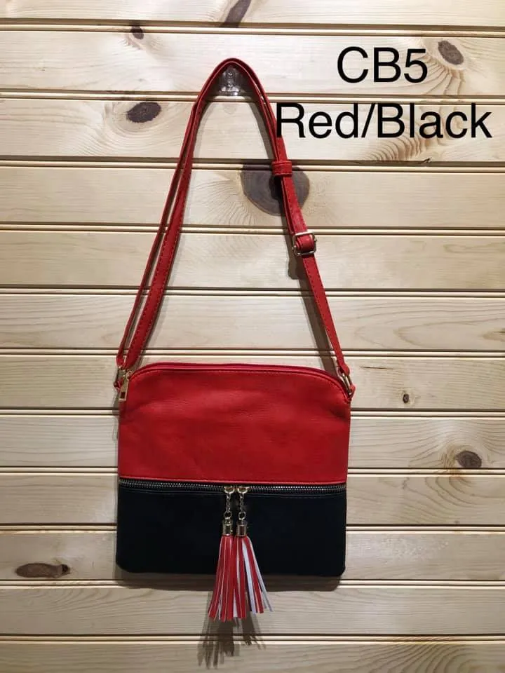 Cross Body Purse - Black and Red