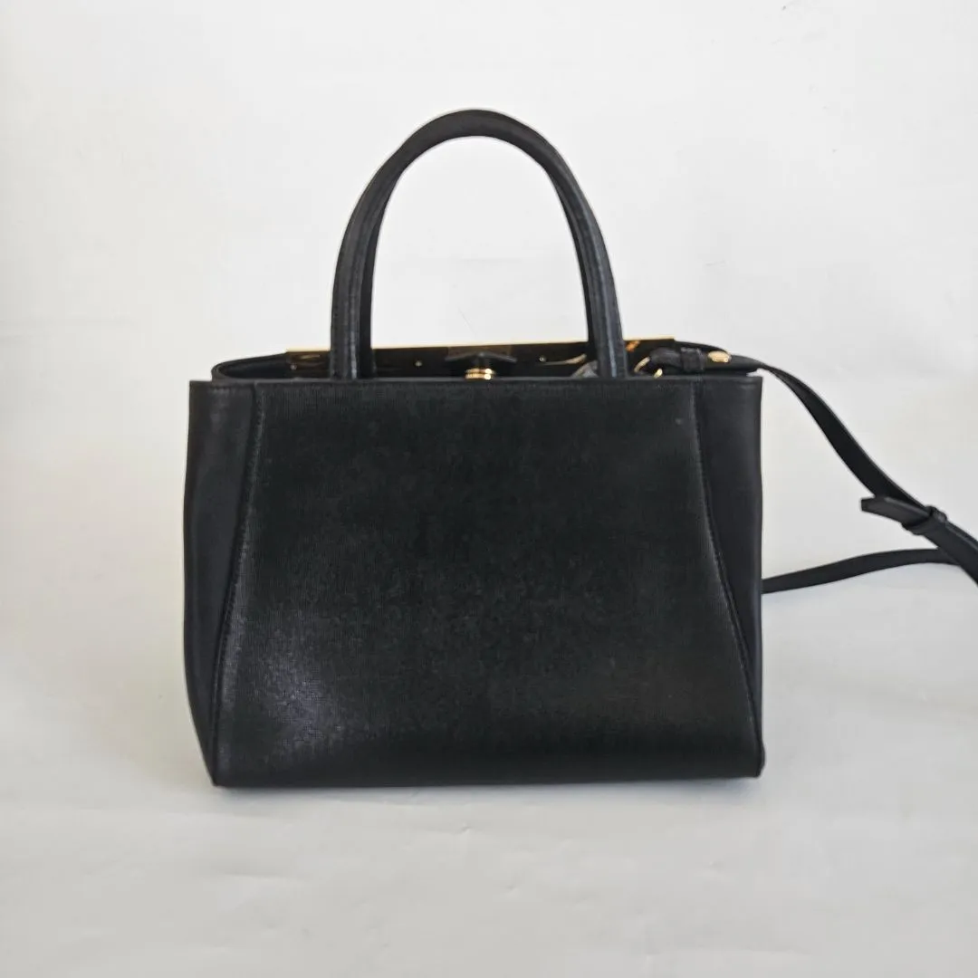 Fendi Black Leather Small 2Jours Tote