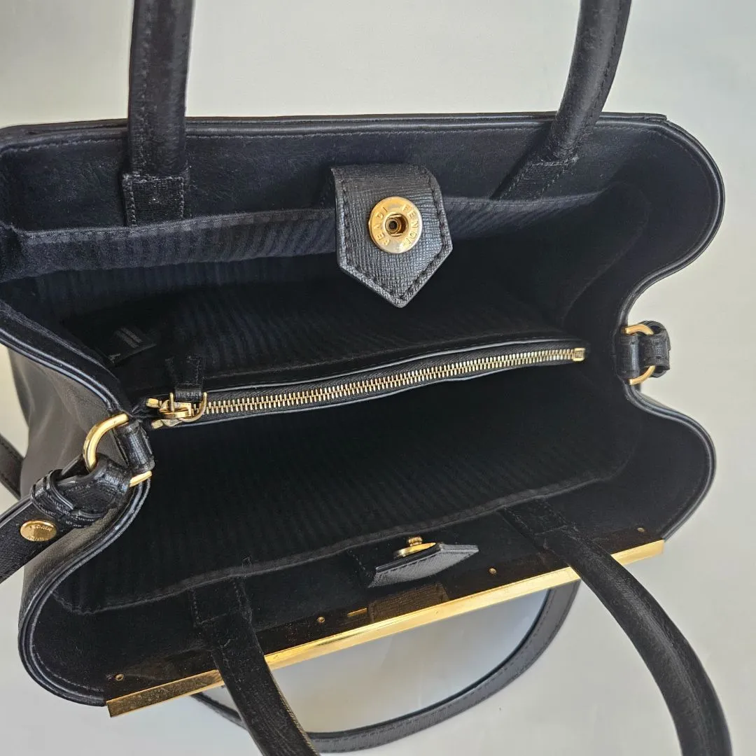 Fendi Black Leather Small 2Jours Tote