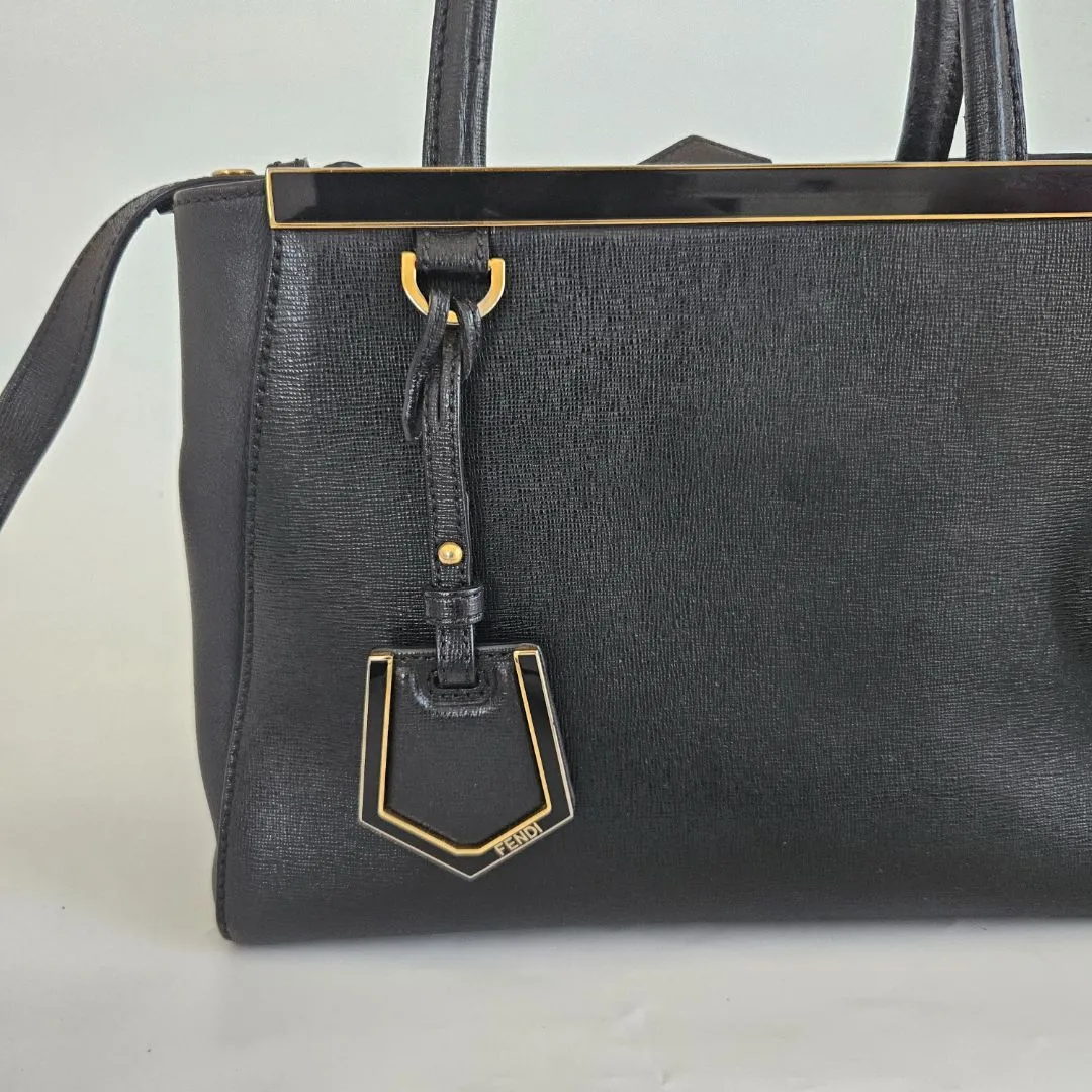 Fendi Black Leather Small 2Jours Tote