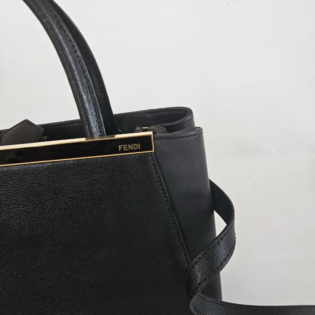 Fendi Black Leather Small 2Jours Tote