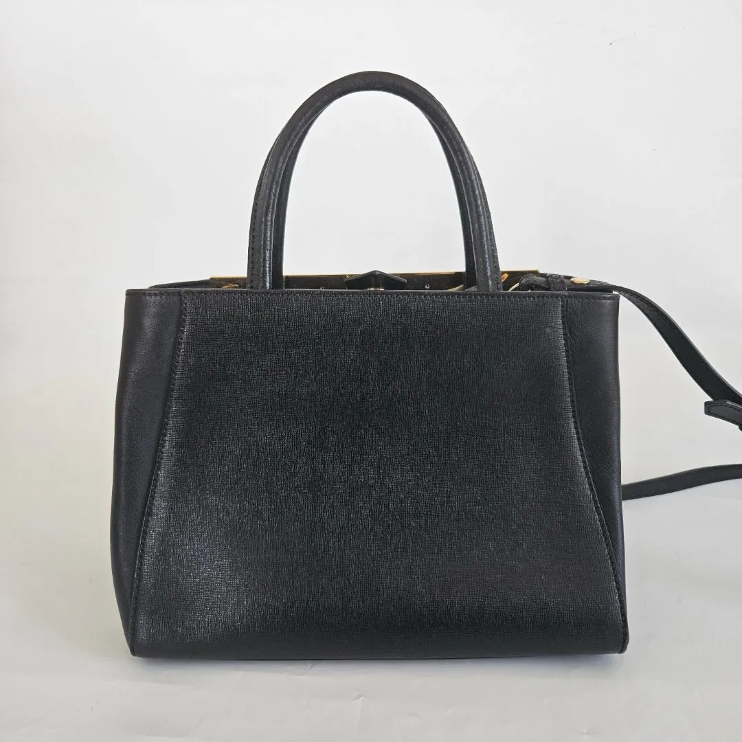 Fendi Black Leather Small 2Jours Tote