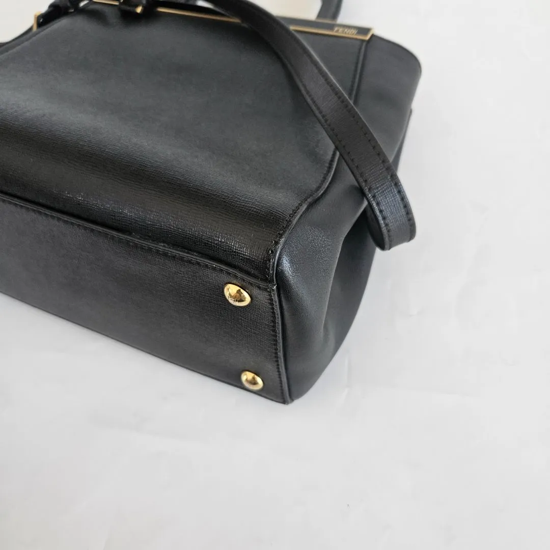 Fendi Black Leather Small 2Jours Tote