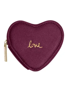 Katie Loxton S Love Heart Coin Purse in Burgundy KLB