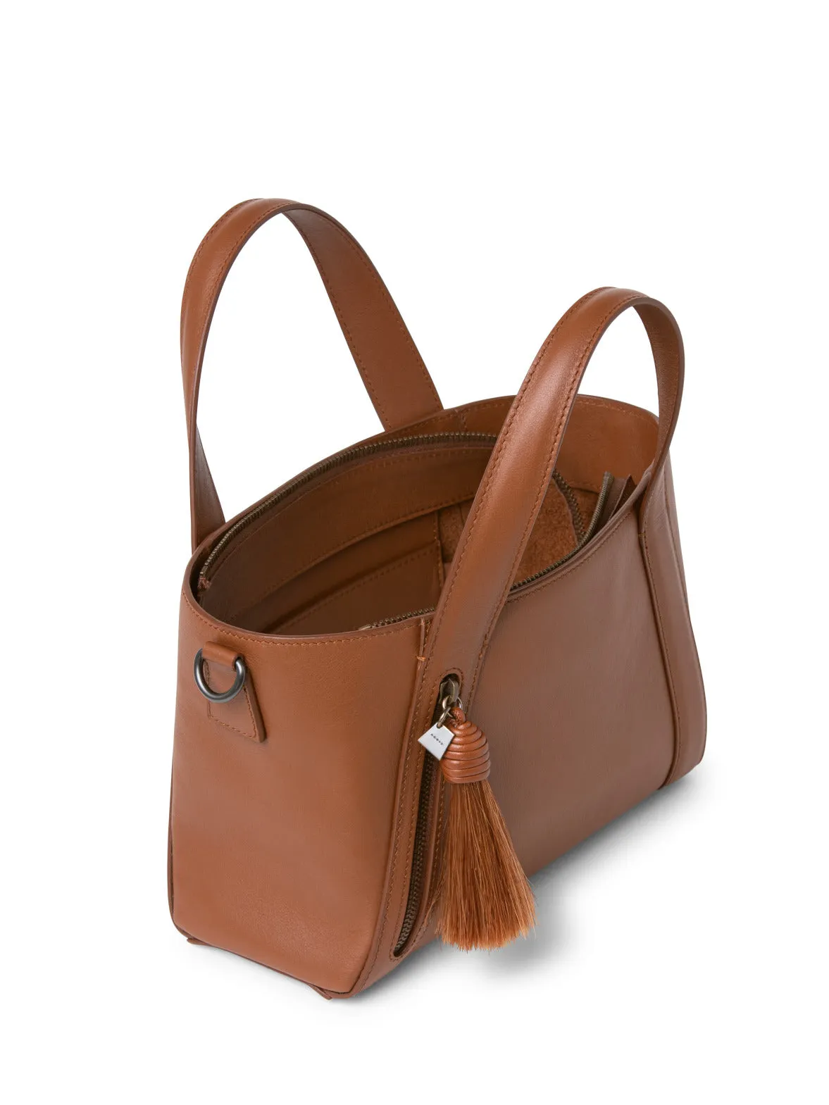 Kleine Alexa Tasche aus cognacfarbenem Leder