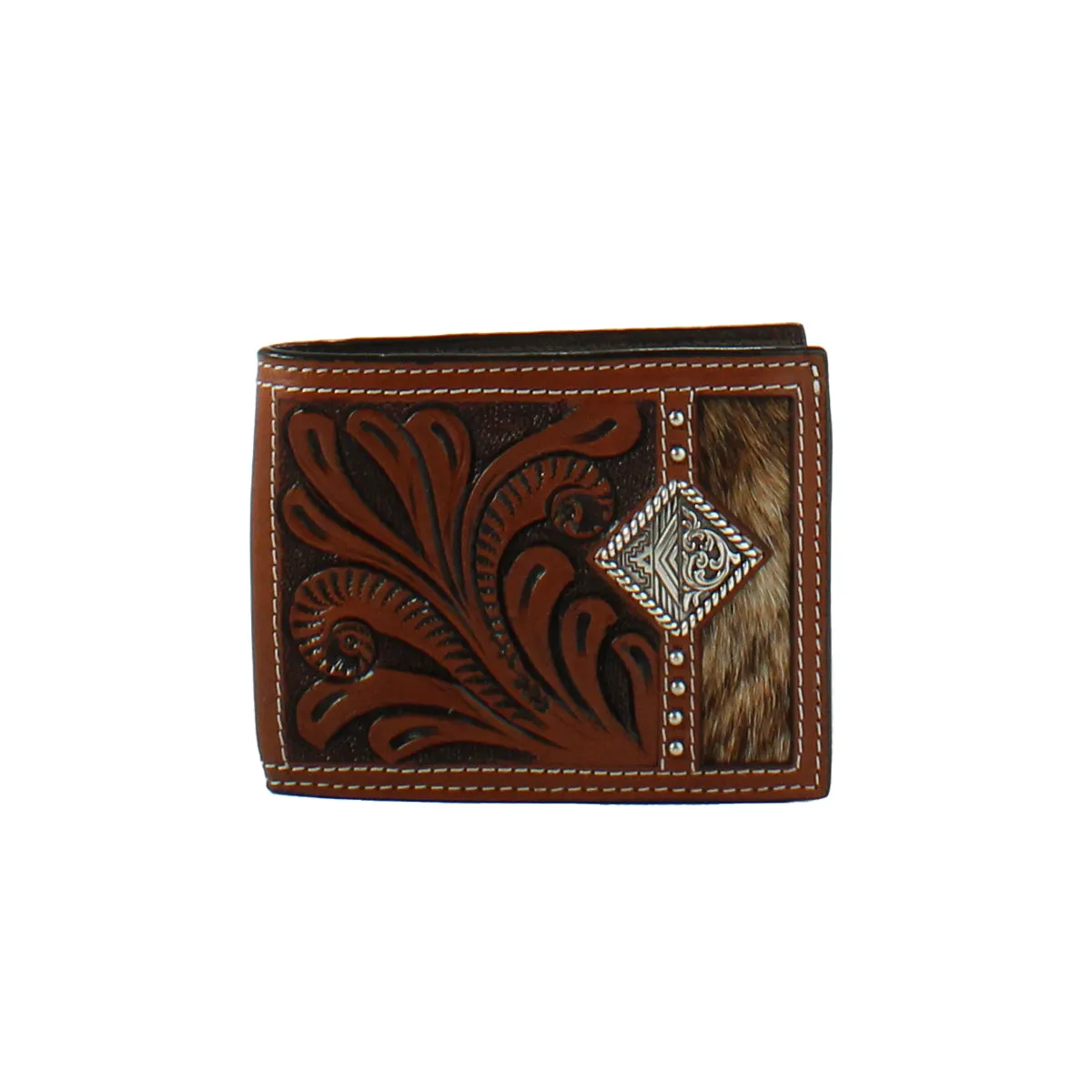 MENS 3D CALF HAIR BIFOLD WALLET