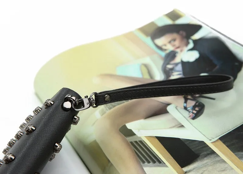 Metal Skull Studded Wallet
