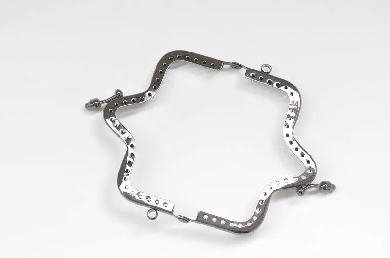 Mini Bronze Metal Purse Frame Clutch Purse Frame 10cm ( 4") With Paper Pattern