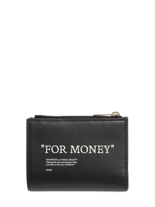 Off-White   Quote bifold leather zip wallet 