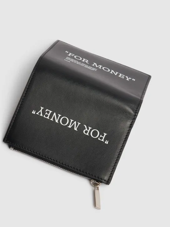 Off-White   Quote bifold leather zip wallet 