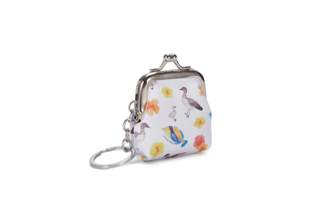 Pouch Coin Small Humu Nene Hibiscus White