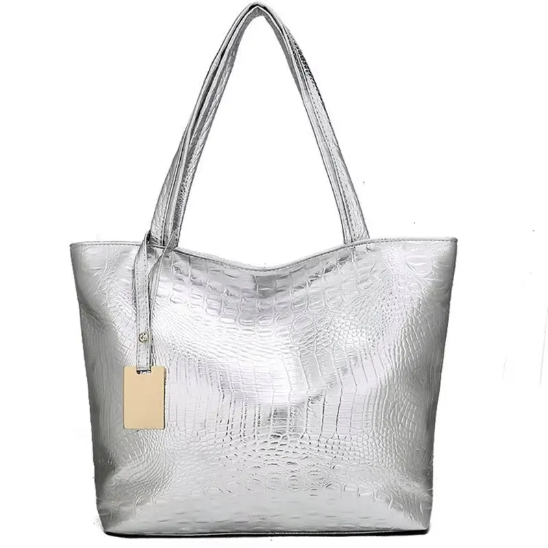Shoulder Tote Handbag Large Capacity Work Bag Crocodile-Pattern