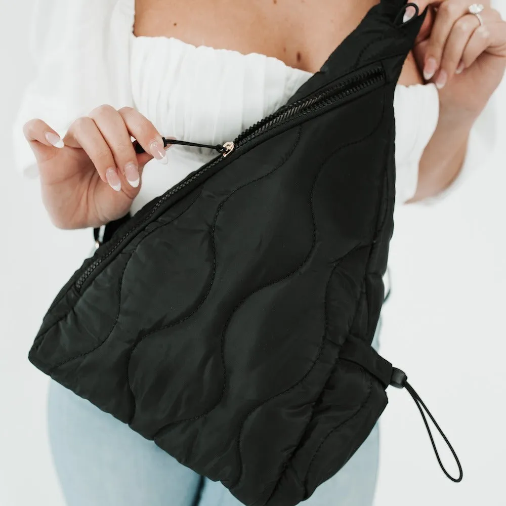 Striding Through Puffer Bag