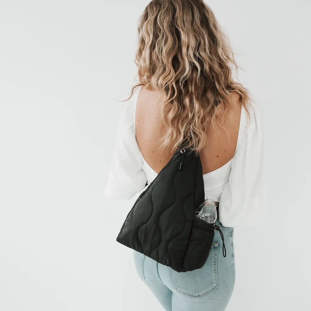 Striding Through Puffer Bag