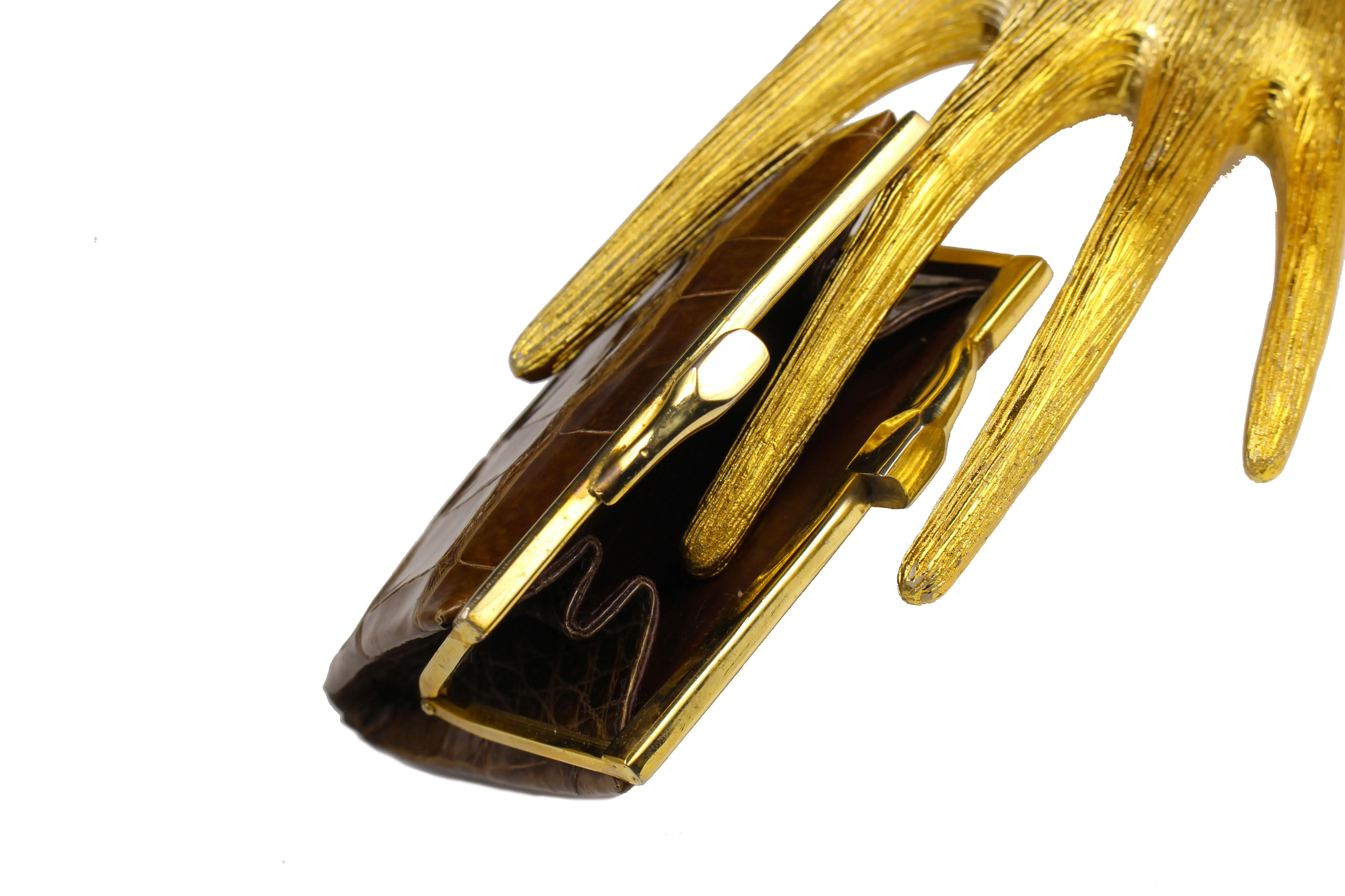 Tobacco crocodile skin coin purse