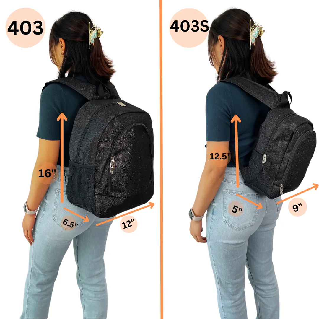 Turquoise Glitter NGIL Canvas Backpack