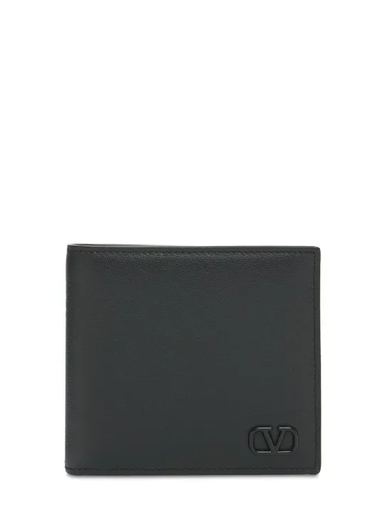 Valentino Garavani   Metal logo leather billfold wallet 