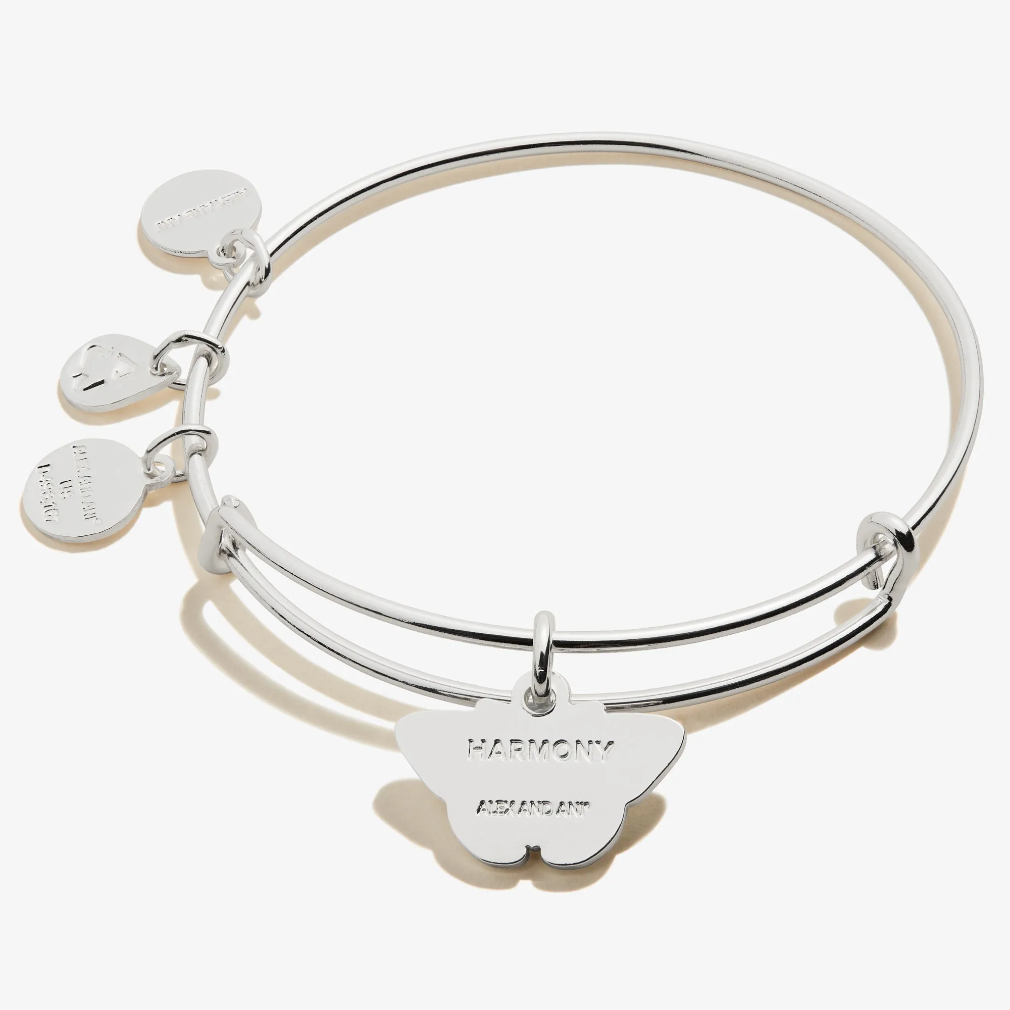 White Admiral Butterfly Charm Bangle
